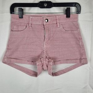 Women's H&M red/white striped shorts size 2